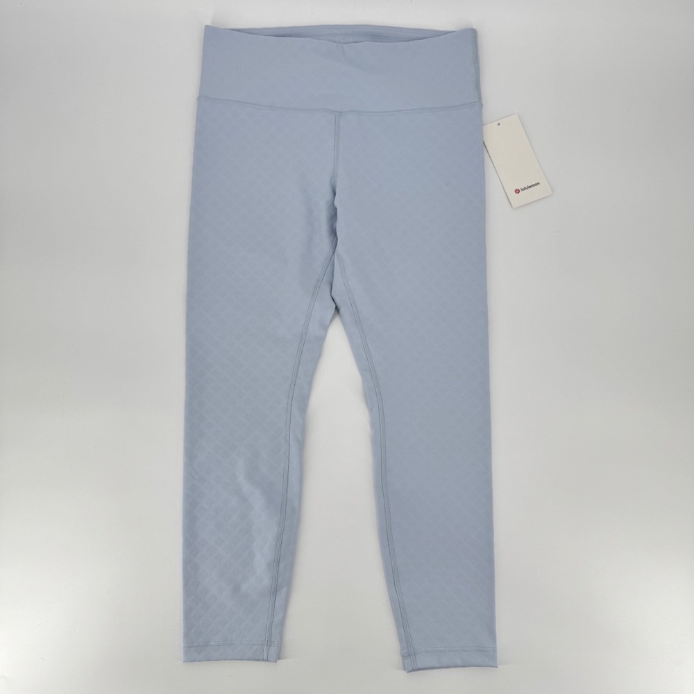 Lululemon 3D Jacquard Diamond Train HR Tight 25 Blue LW5GQKS JJSB Womens Size 14 - Picture 2 of 5